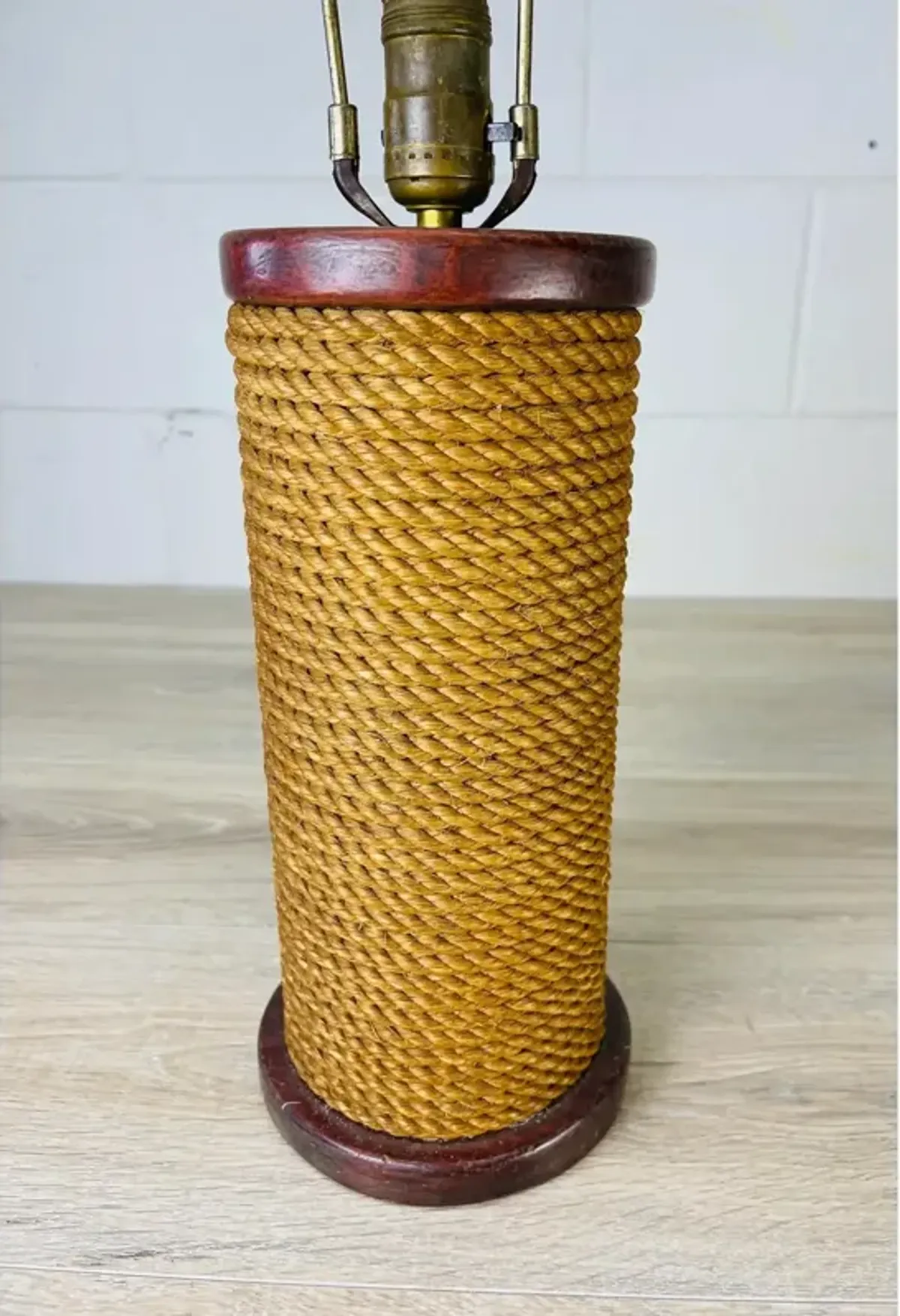 1950s Nautical Rope Style Table Lamp - 2-b-Modern