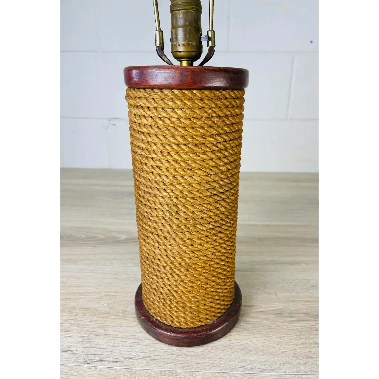1950s Nautical Rope Style Table Lamp - 2-b-Modern