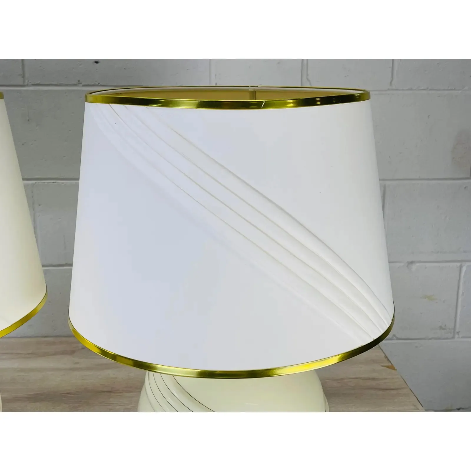 Cream & Gold Round Table Lamps - Set of 2 - 2-b-Modern