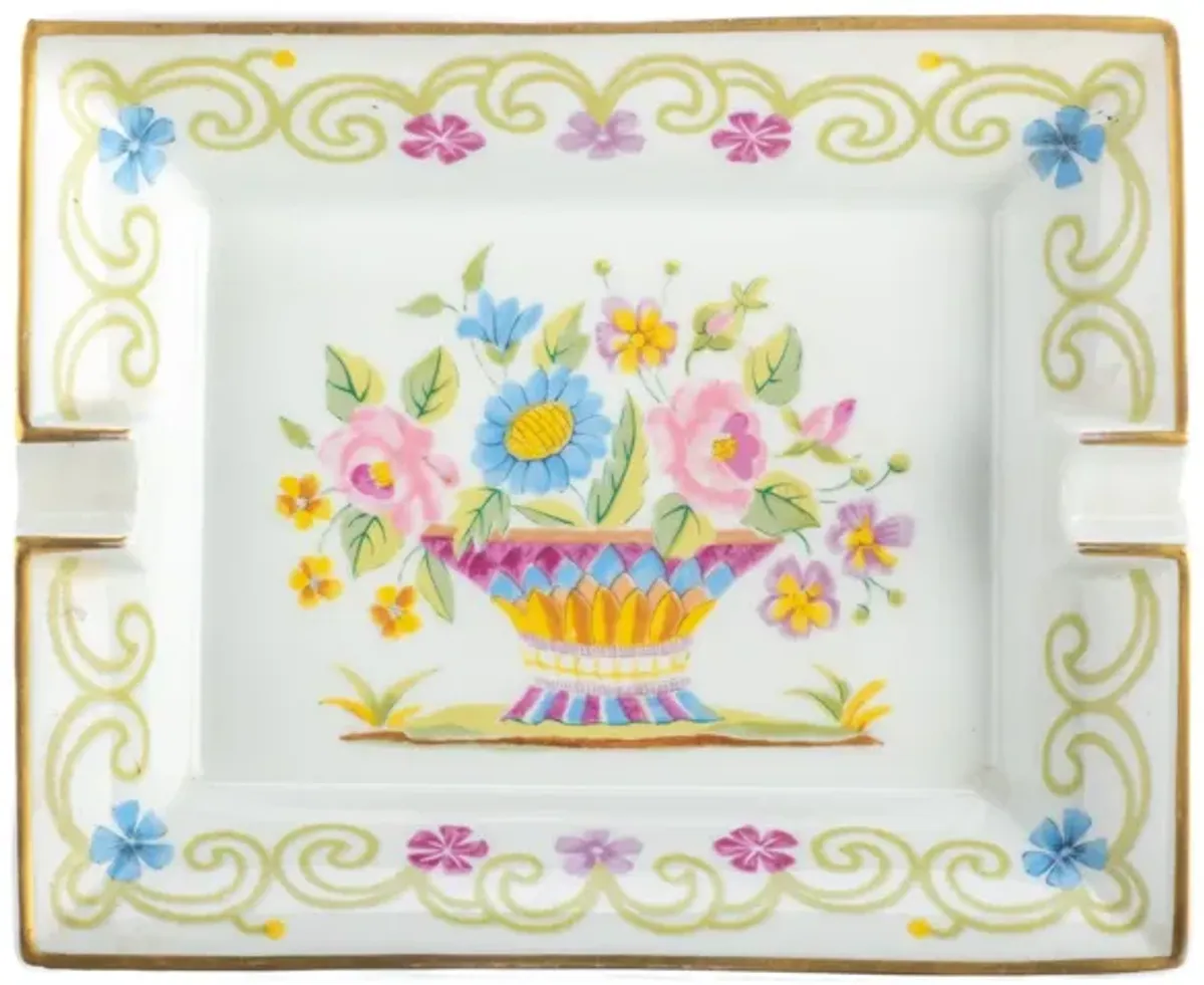 Hermes Flowerpot Porcelain Ashtray - Vintage Lux - white