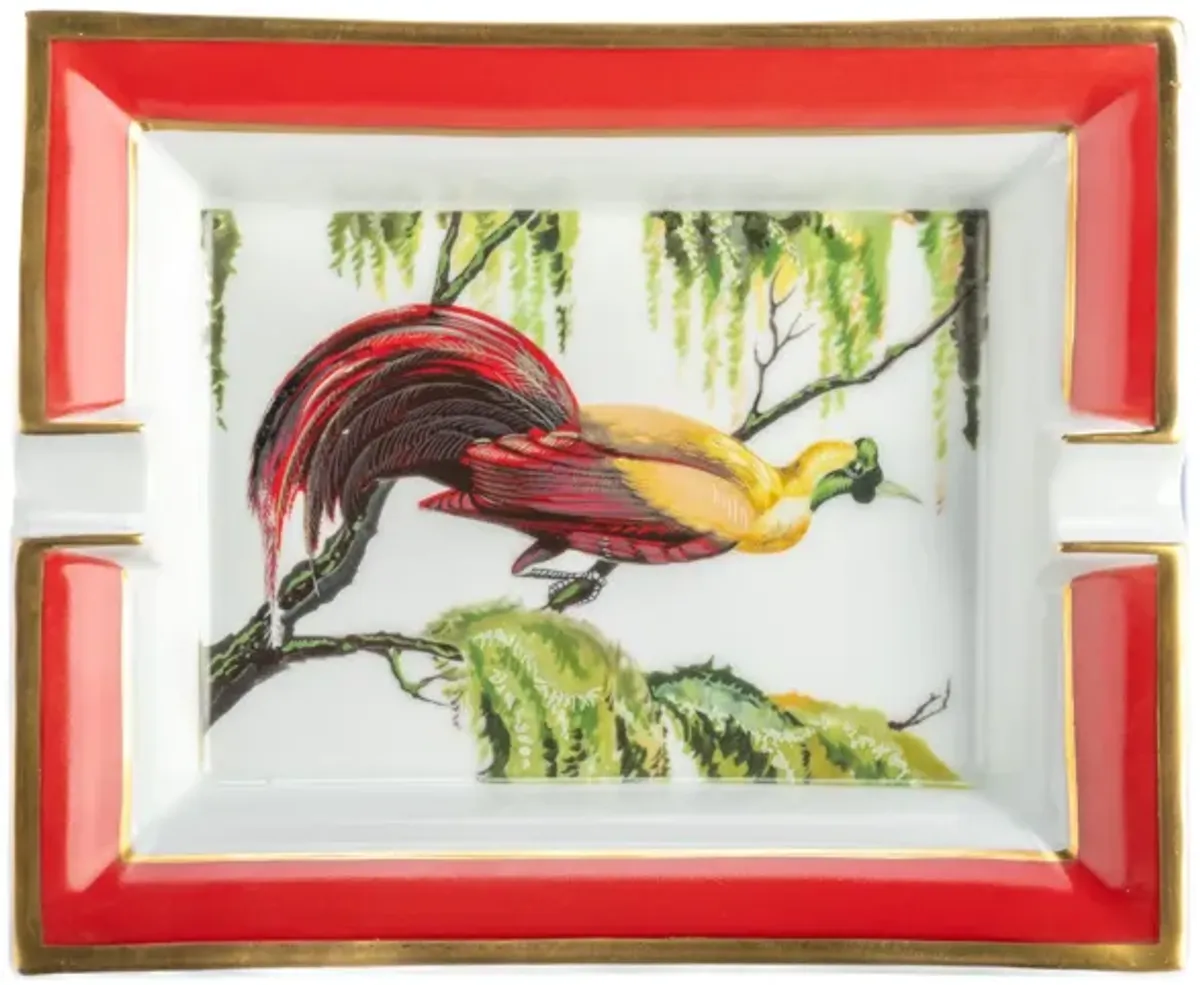 Hermes Red Bird Porcelain Ashtray - Vintage Lux