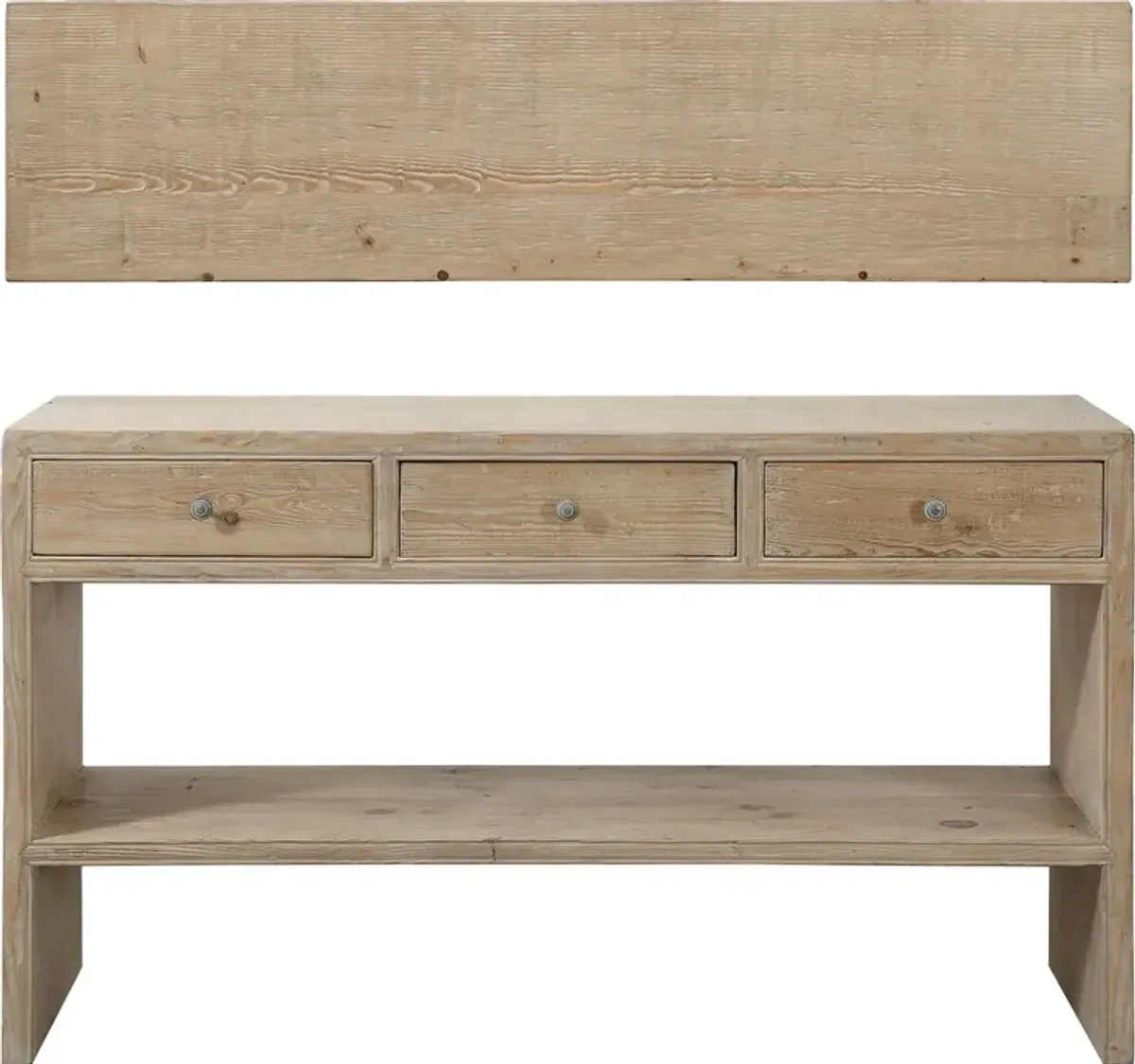 Katrina 59" Console Table, Weathered Natural