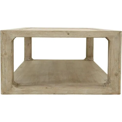 Anita Coffee Table - Weathered Whitewash - Handcrafted - Beige