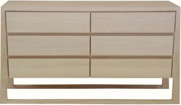 Renee 6-Drawer Dresser, Whitewash Pine