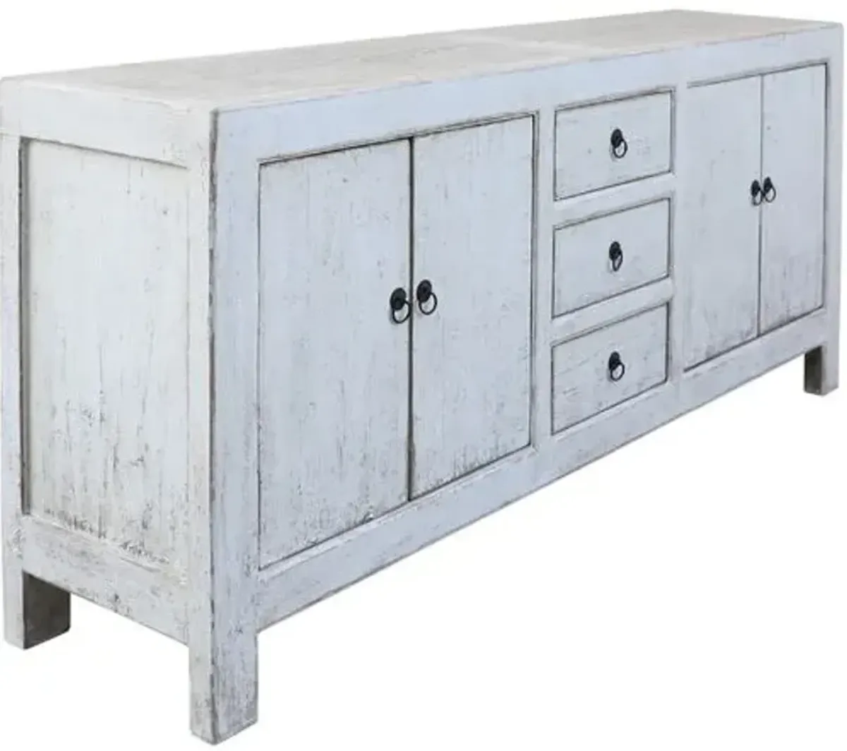 Octavia 78" Buffet - Antique Whitewash - Handcrafted