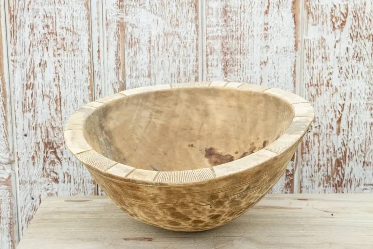 Primitive Bleached African Fruit Bowl - de-cor - Brown