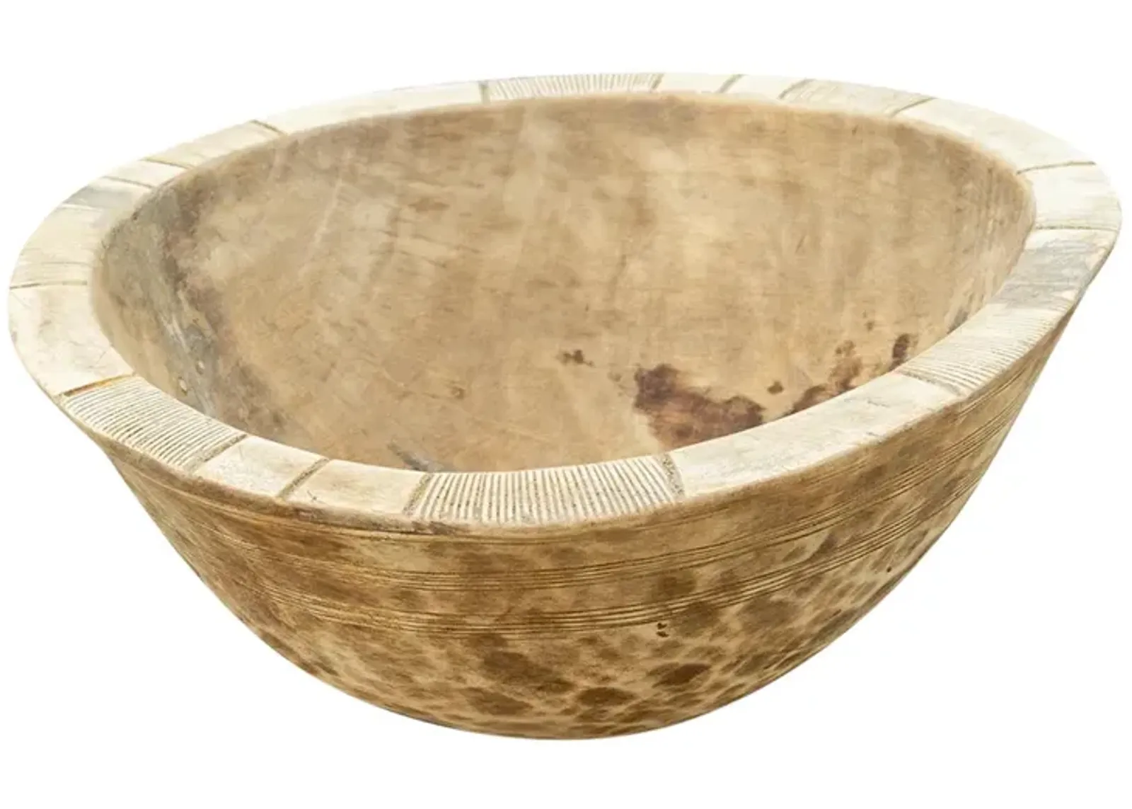 Primitive Bleached African Fruit Bowl - de-cor - Brown