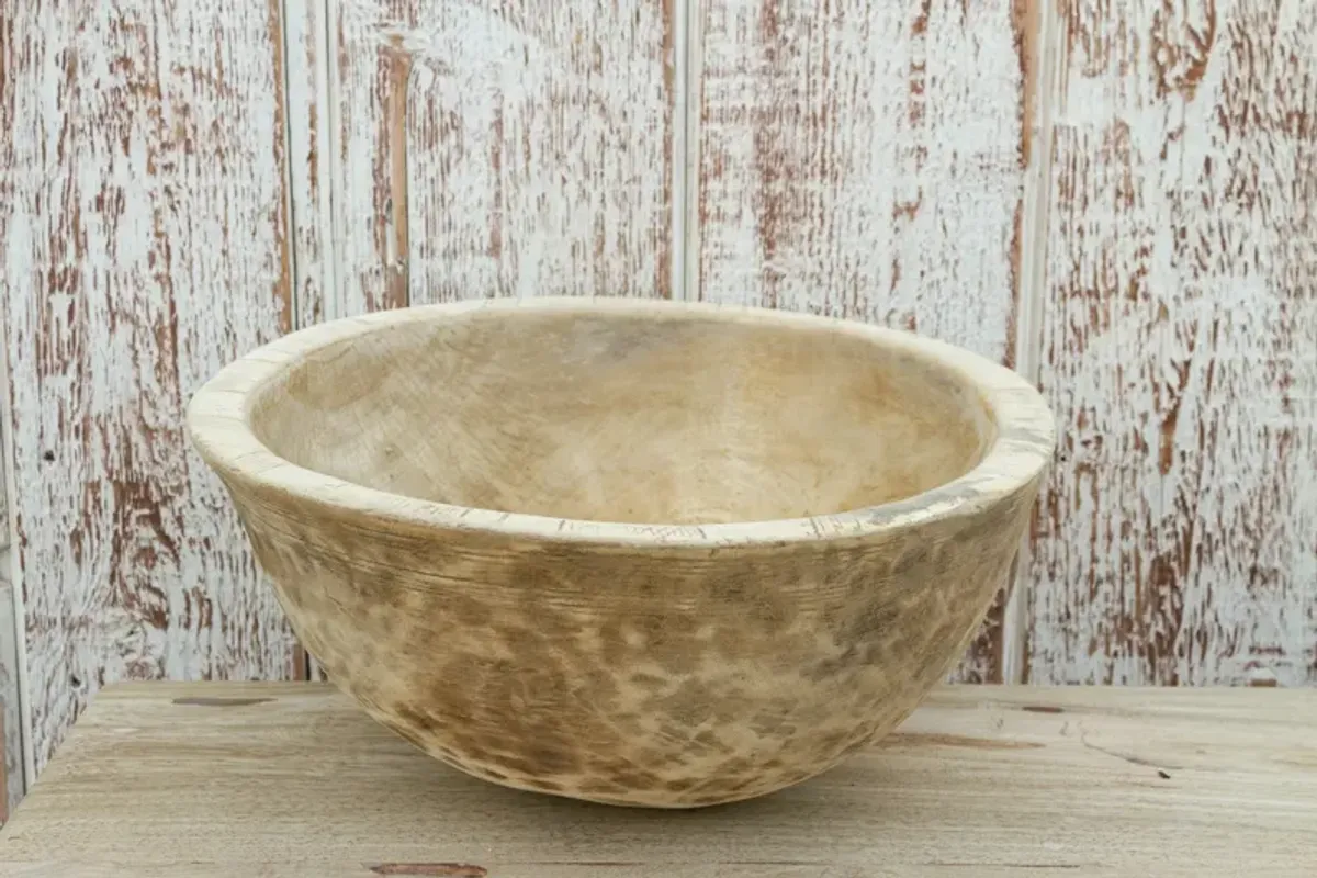 Farmhouse Rounded African Dough Bowl - de-cor - Brown