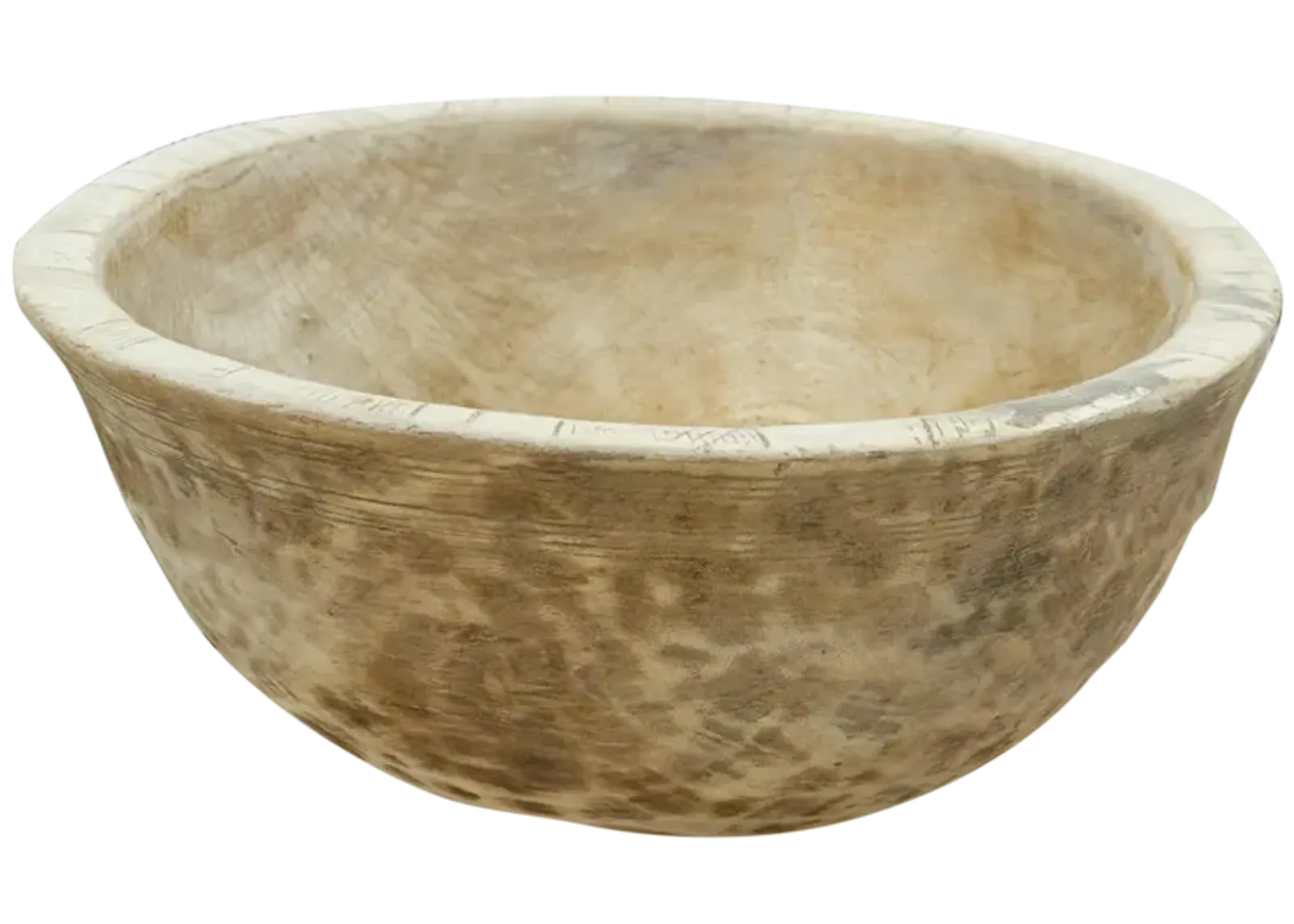 Farmhouse Rounded African Dough Bowl - de-cor - Brown