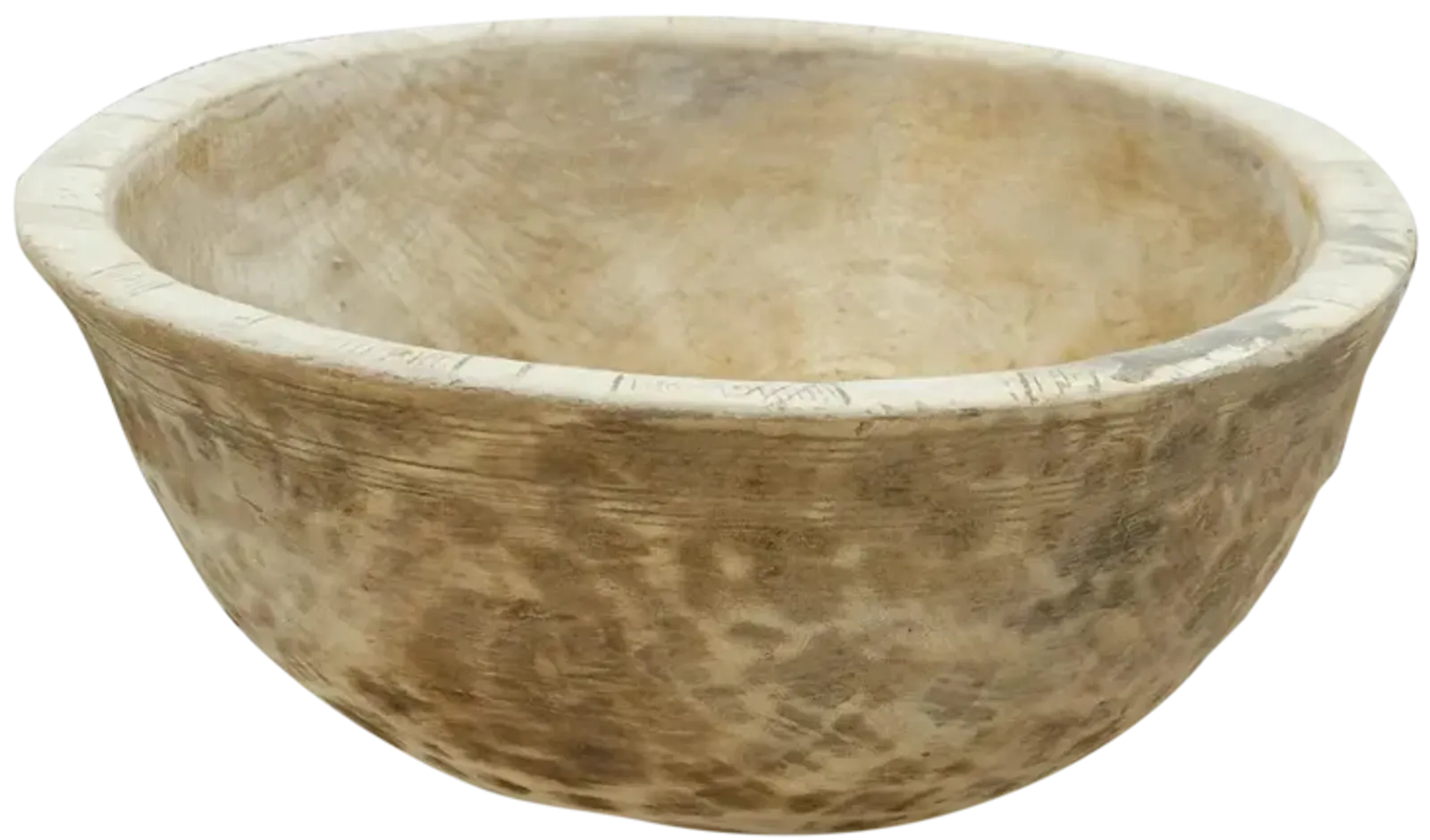 Farmhouse Rounded African Dough Bowl - de-cor - Brown