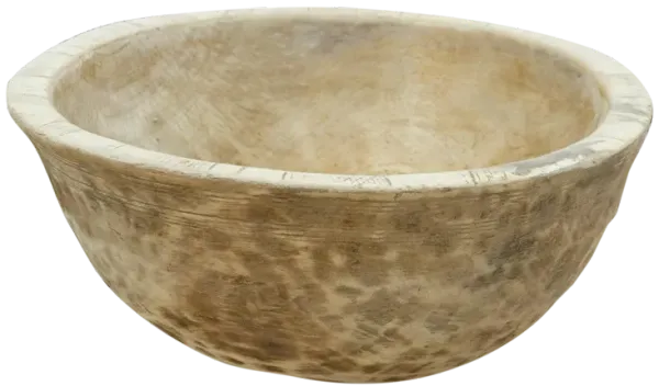 Farmhouse Rounded African Dough Bowl - de-cor - Brown