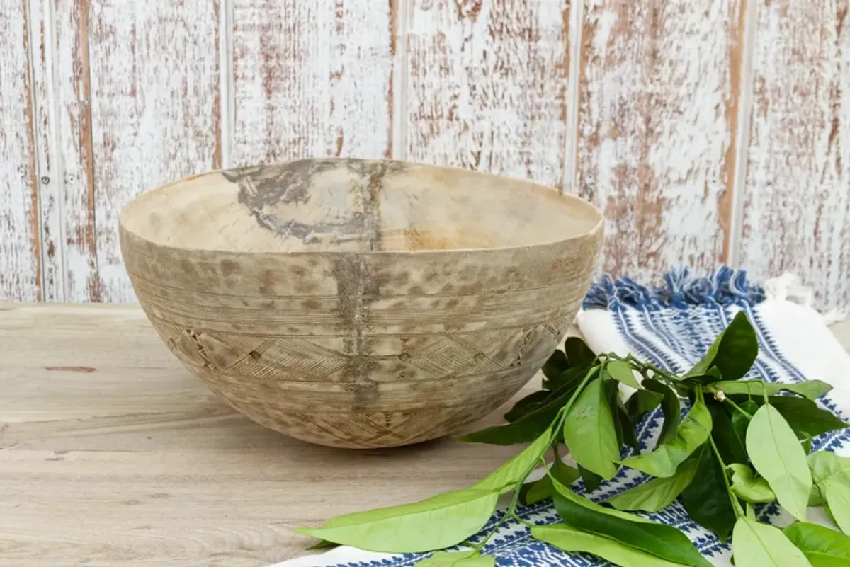 Finely Carved Hadiza African Bowl - de-cor - Brown