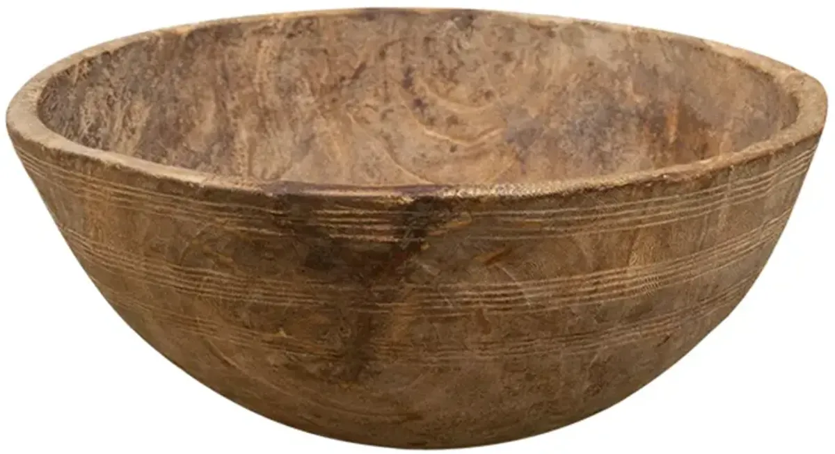 African Burr Wood Primitive Bowl - de-cor - Brown