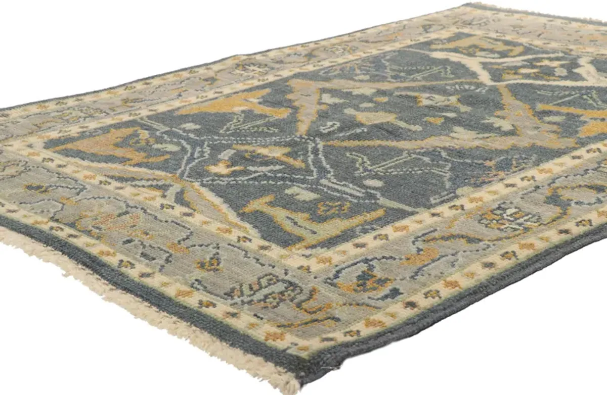 Oushak Style Rug - 4'01 x 5'10 - Esmaili Rugs & Antiques - Blue - Blue