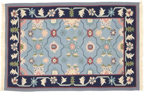 Vintage Romanian Kilim Rug - 3'11 x 5'11 - Esmaili Rugs & Antiques - Blue - Blue