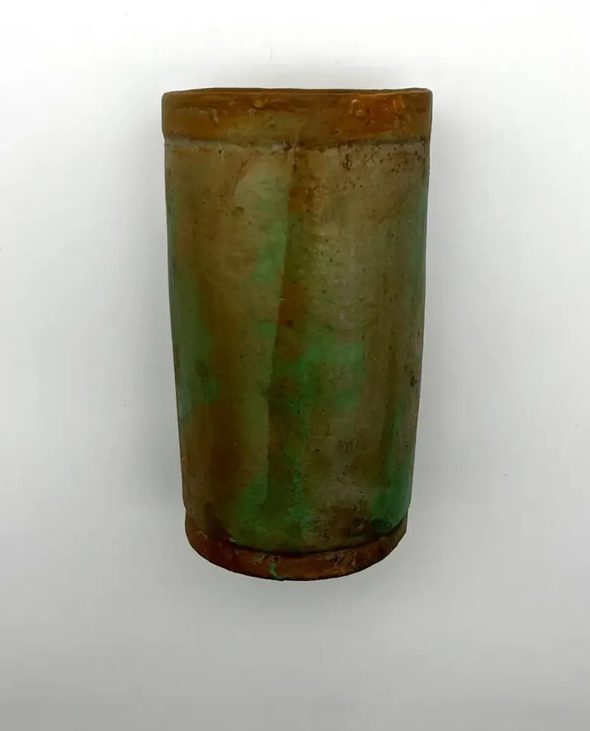 C. 1970s Mayan-Style Cylindrical Vase - Pilar Collection - Brown