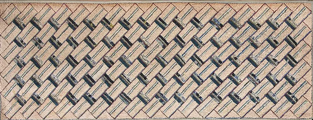 Antique American Hooked Rug 2' 3''x 6' 0 - Blue - Blue