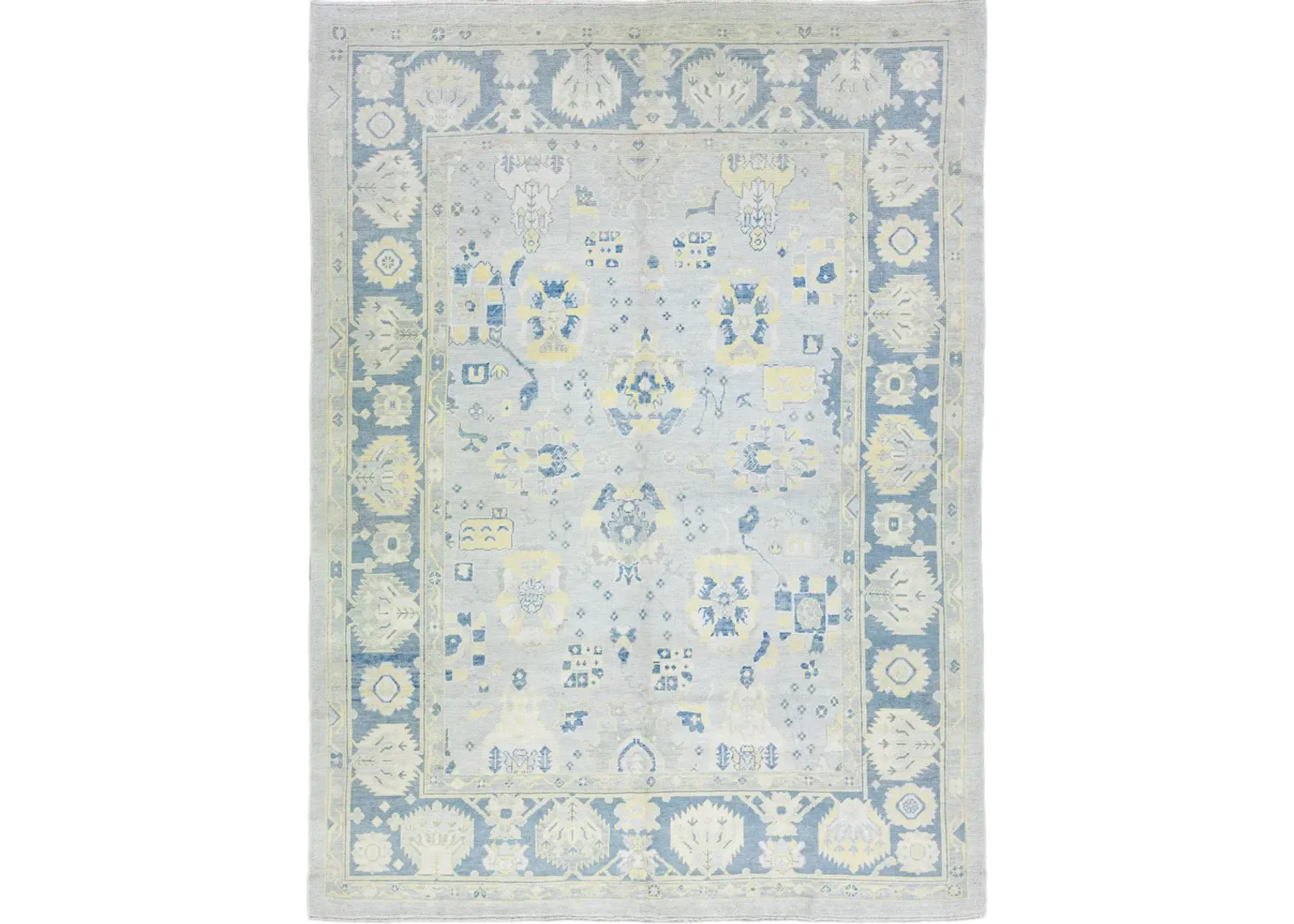 Gray Modern Turkish Floral Wool Rug - Apadana - Gray