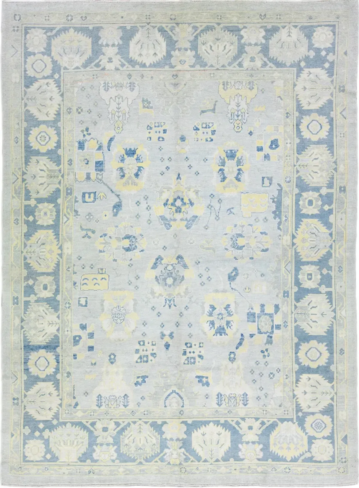 Gray Modern Turkish Floral Wool Rug - Apadana - Gray