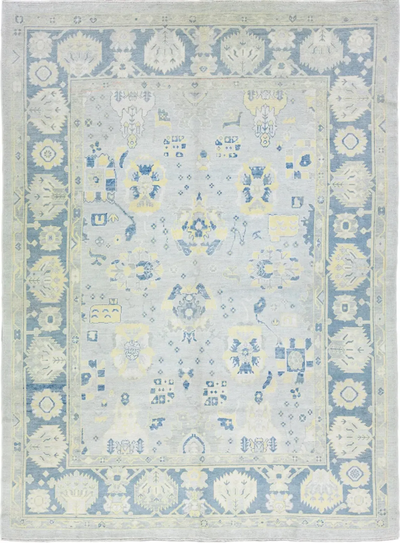 Gray Modern Turkish Floral Wool Rug - Apadana - Gray