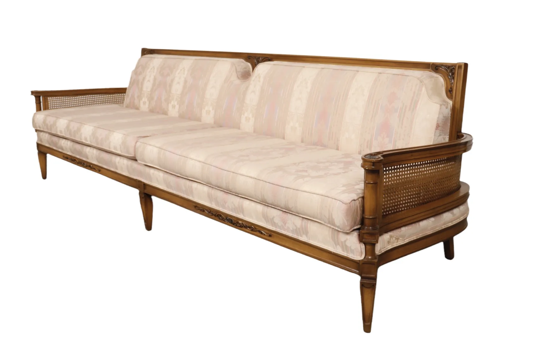 Neoclassical Style Large Caned Sofa - Interesting Things