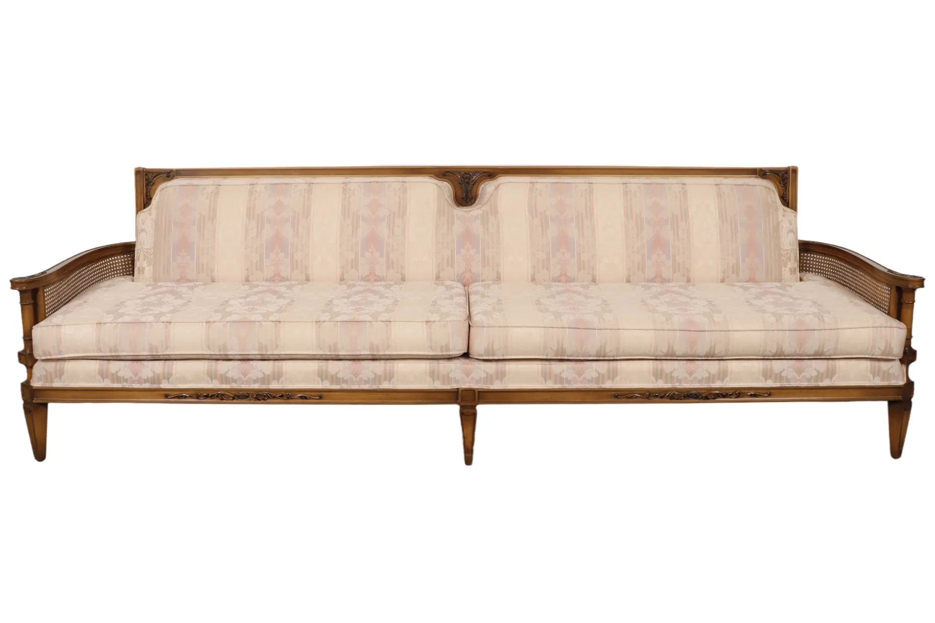 Neoclassical Style Large Caned Sofa - Interesting Things