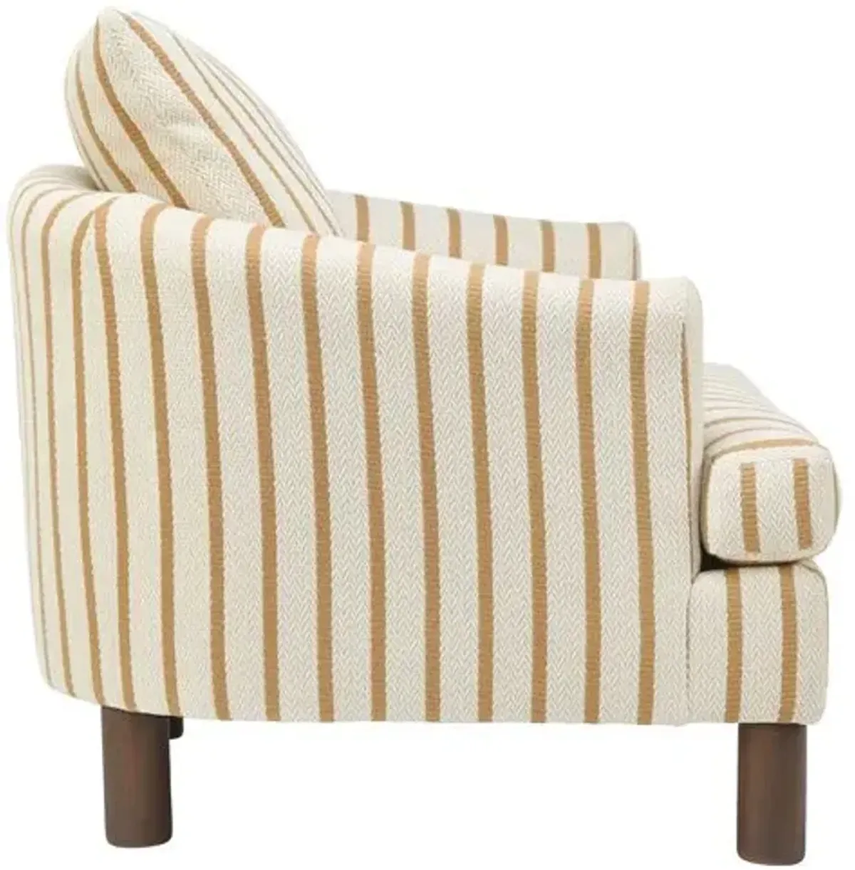 Brooklyn Accent Chair - Honey Stripe - Kim Salmela - Yellow - Curved Back, Comfortable, Durable, Cushioned