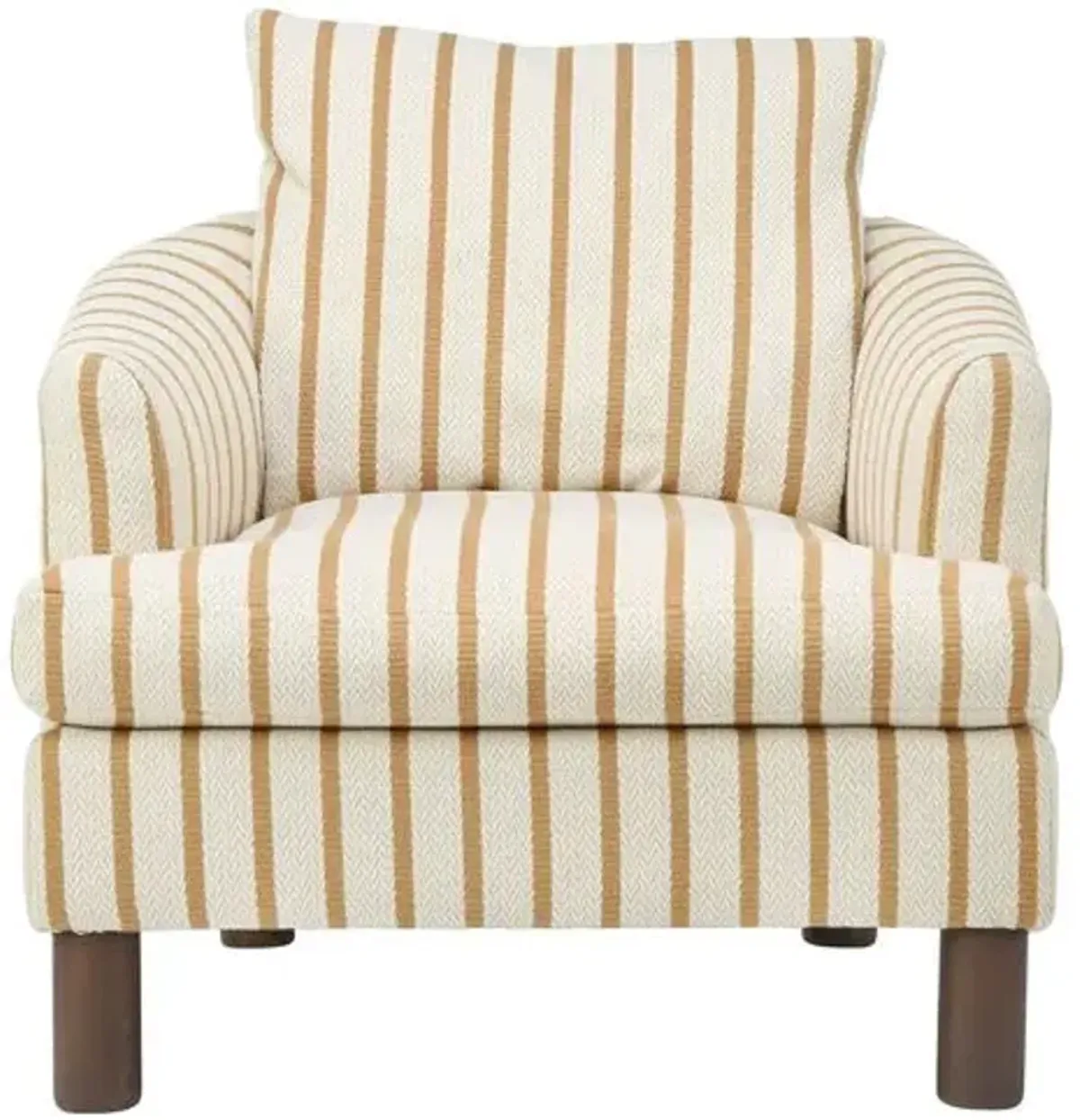 Brooklyn Accent Chair - Honey Stripe - Kim Salmela - Yellow - Curved Back, Comfortable, Durable, Cushioned