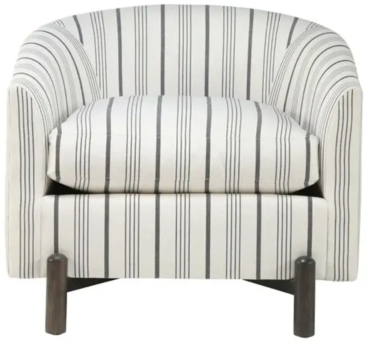 Nelson Accent Chair - White/Charcoal Stripe - Kim Salmela, Comfortable, Durable, Cushioned