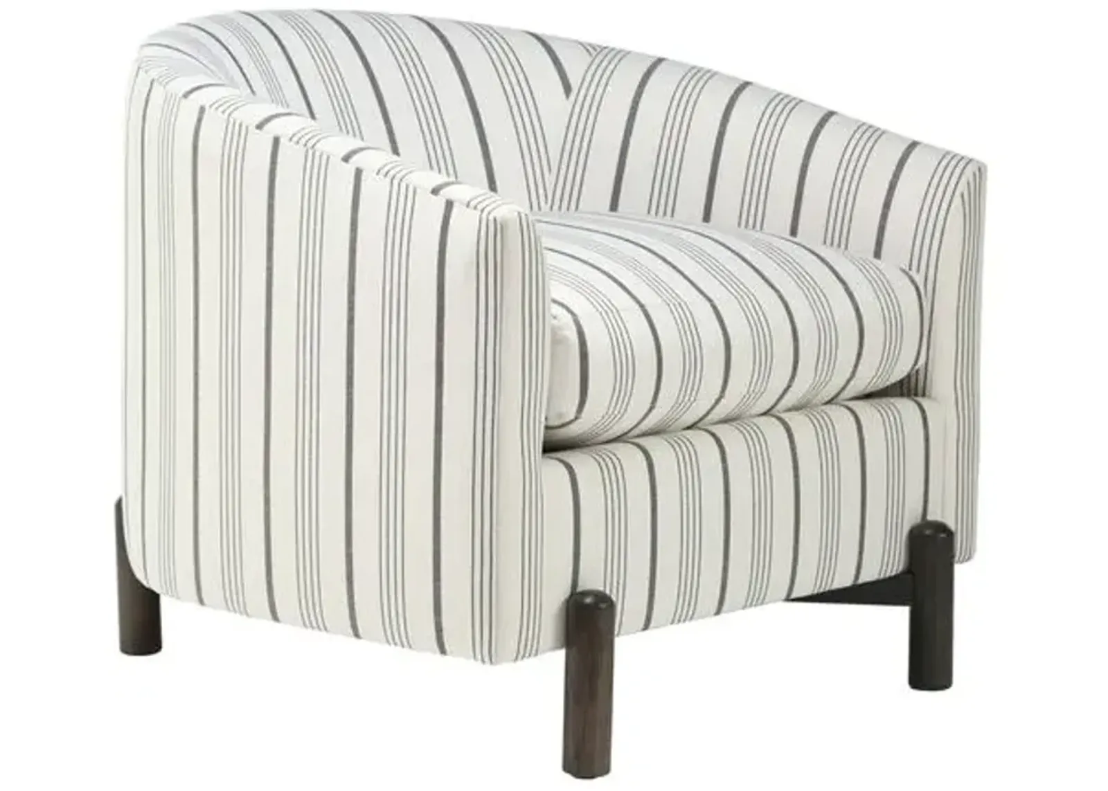 Nelson Accent Chair - White/Charcoal Stripe - Kim Salmela, Comfortable, Durable, Cushioned