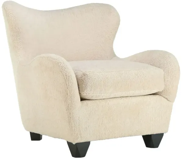 Zola Curved Wingback Chair, Tan Shearling