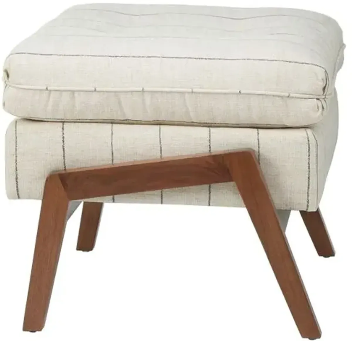 Grace Performance Footstool - Beige Stripe - Kim Salmela