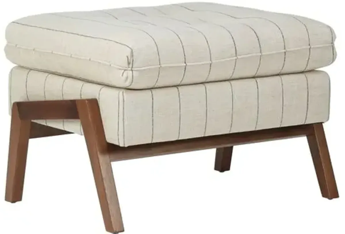 Grace Performance Footstool - Beige Stripe - Kim Salmela