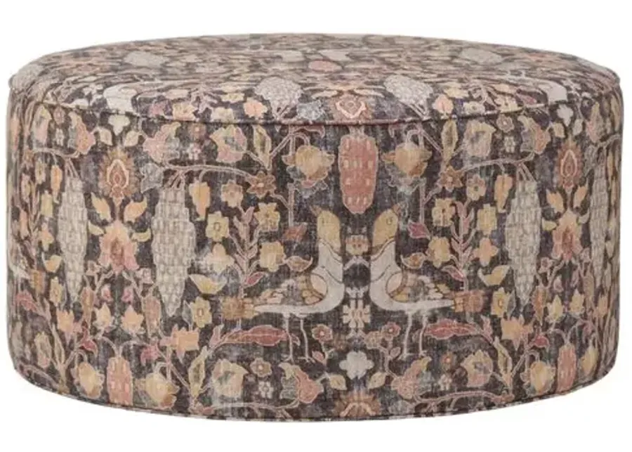 Devi Cocktail Ottoman - Charcoal/Terracotta - Kim Salmela - Beige