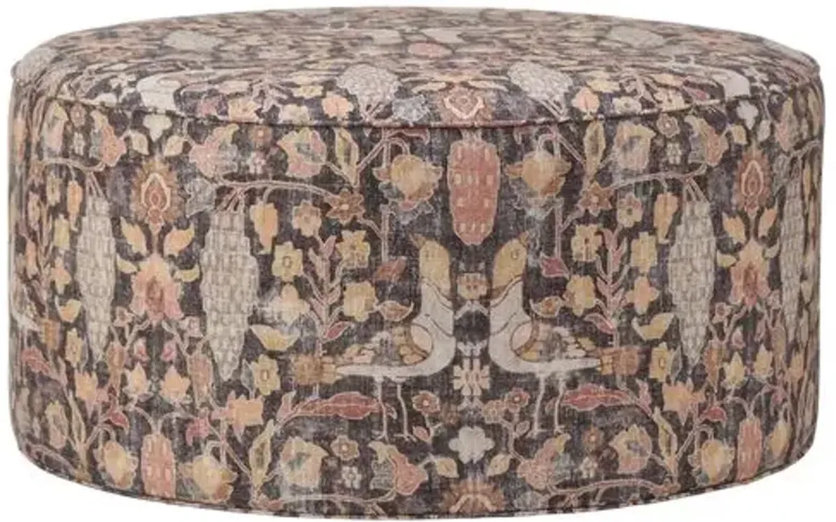 Devi Cocktail Ottoman - Charcoal/Terracotta - Kim Salmela - Beige