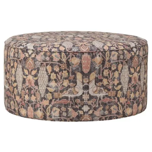 Devi Cocktail Ottoman - Charcoal/Terracotta - Kim Salmela - Beige