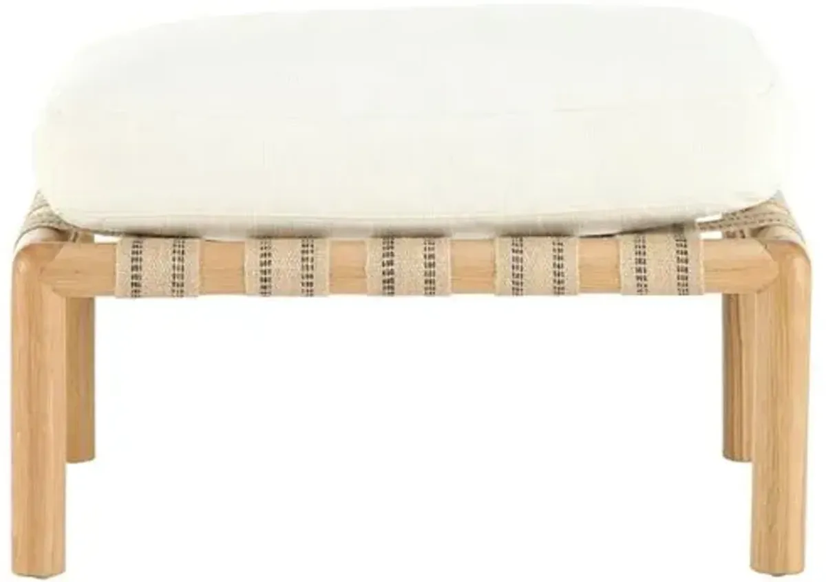 Flannery Footstool - Ivory - Kim Salmela - Handcrafted