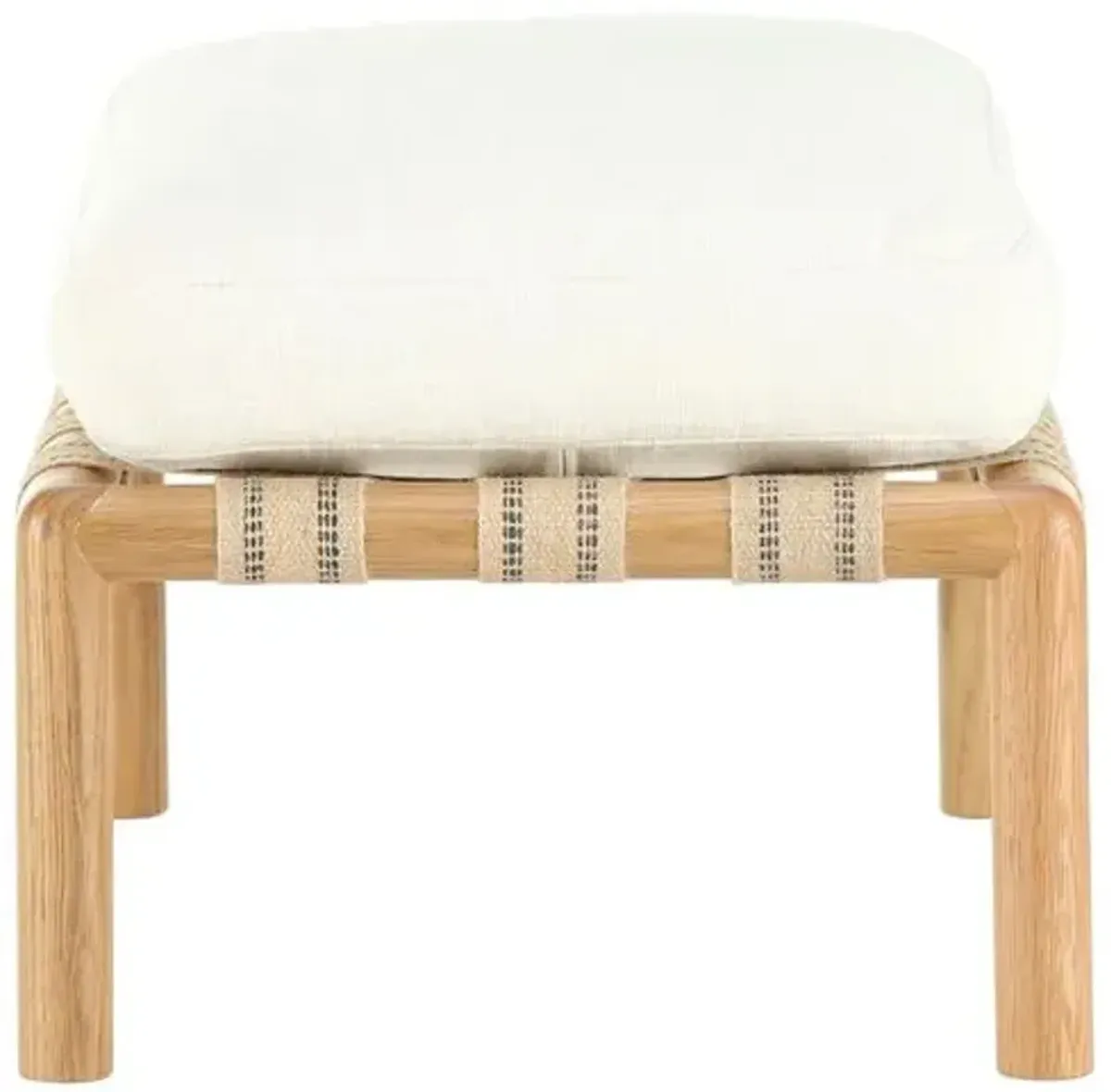 Flannery Footstool - Ivory - Kim Salmela - Handcrafted