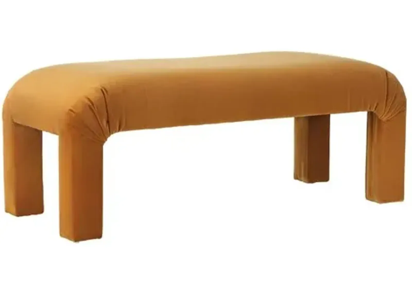 Vintage Hazel Waterfall Bench - Velvet - Kim Salmela - Brown