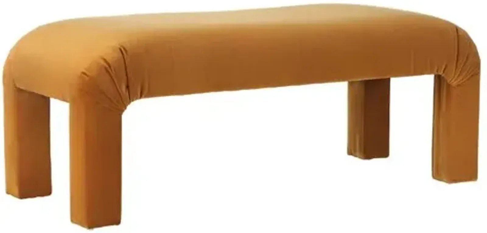 Vintage Hazel Waterfall Bench - Velvet - Kim Salmela - Brown