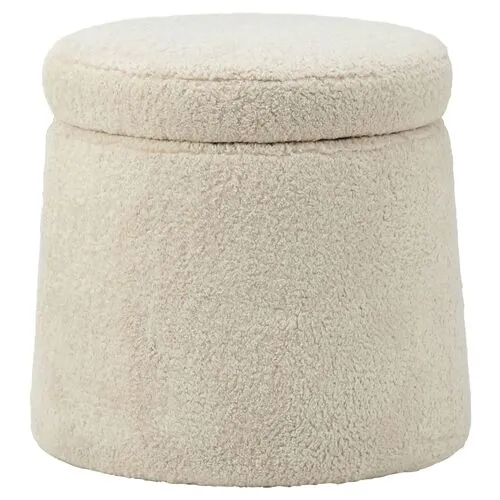 Shiloh Swivel Stool - Tan Shearling - Kim Salmela - Beige