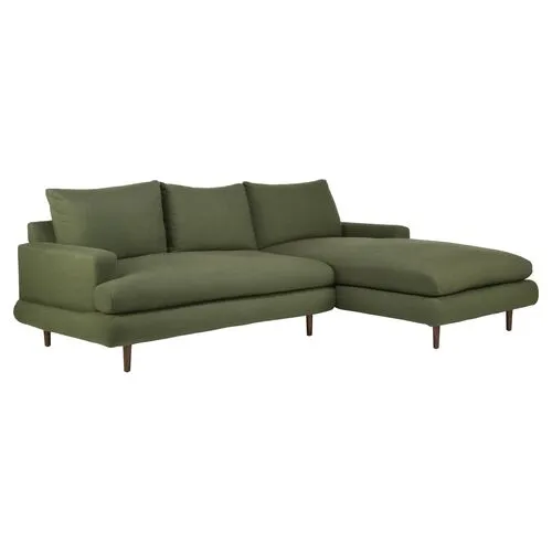 Somerset Performance Right Facing Sectional - Olive Green - Kim Salmela