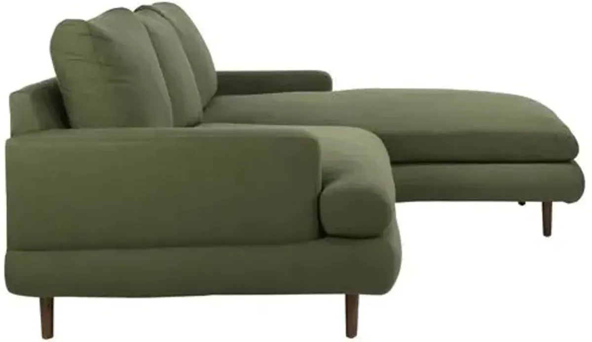 Somerset Performance Right Facing Sectional - Olive Green - Kim Salmela