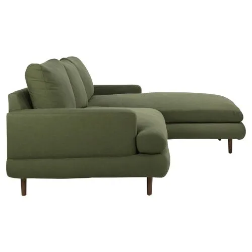 Somerset Performance Right Facing Sectional - Olive Green - Kim Salmela