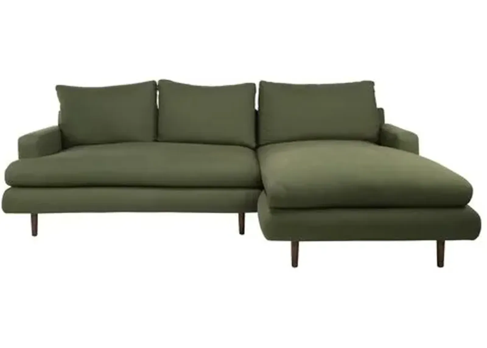 Somerset Performance Right Facing Sectional - Olive Green - Kim Salmela