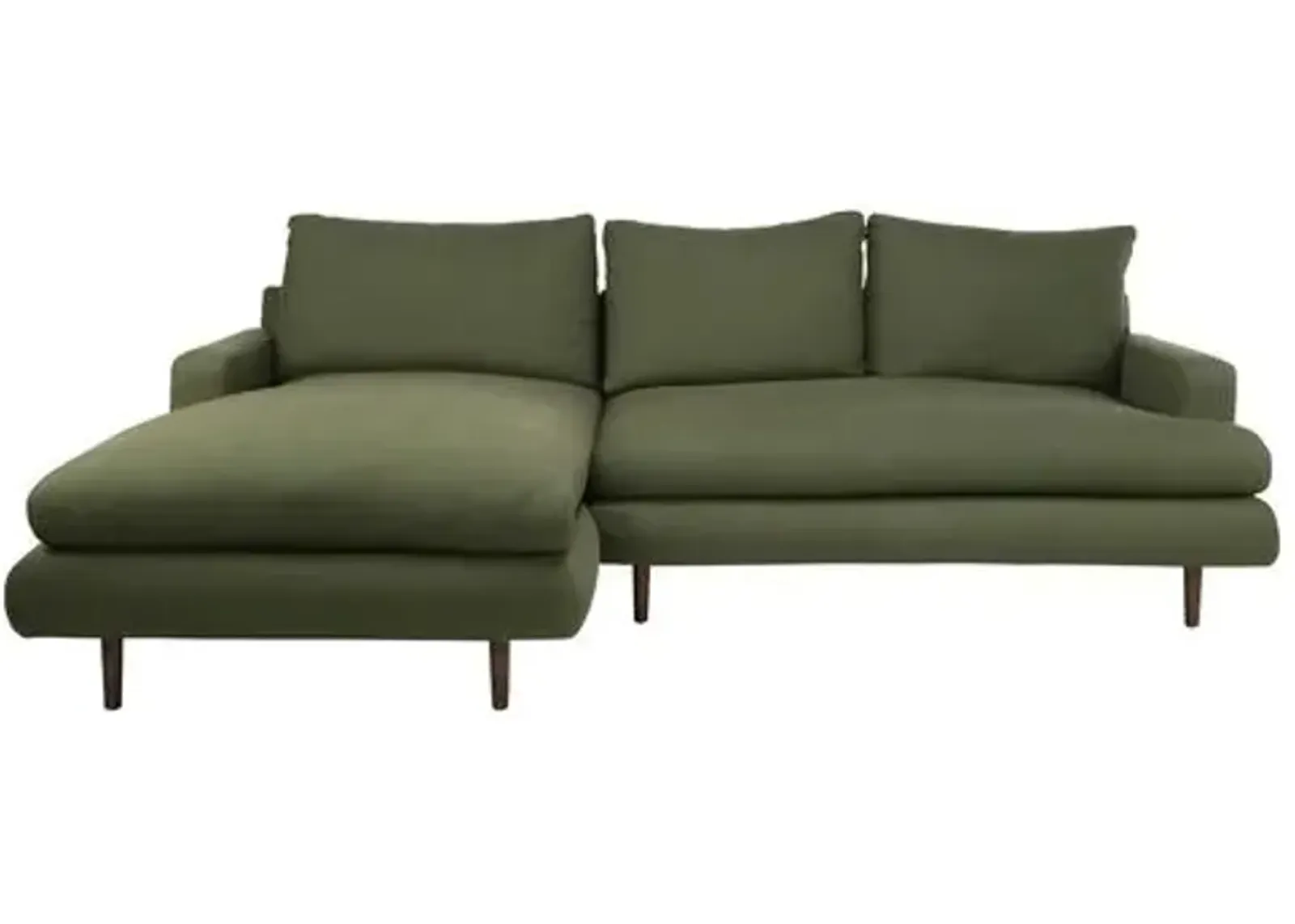 Somerset Performance Left Facing Sectional - Olive Green - Kim Salmela