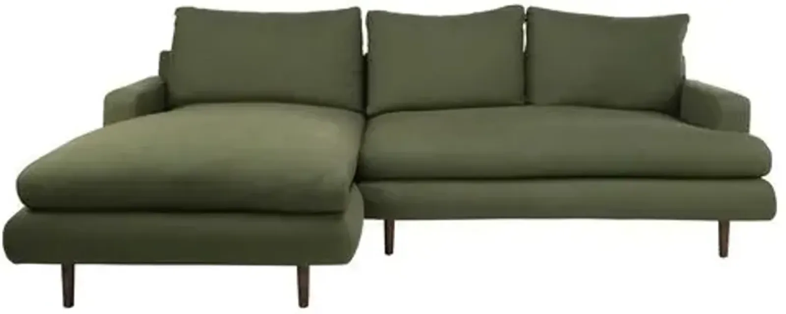 Somerset Performance Left Facing Sectional - Olive Green - Kim Salmela