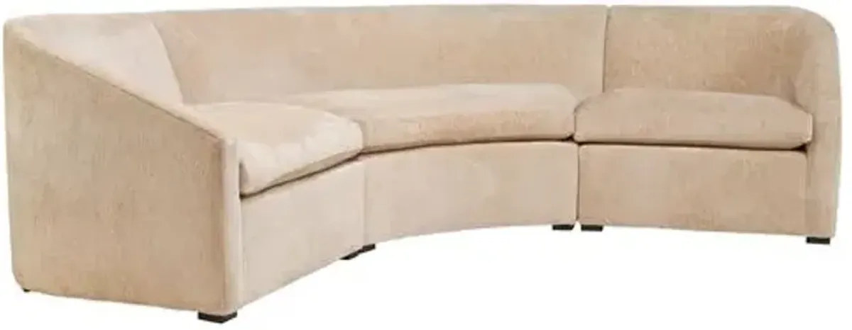 Landry Curved Sectional - Cream Chenille - Kim Salmela - Ivory