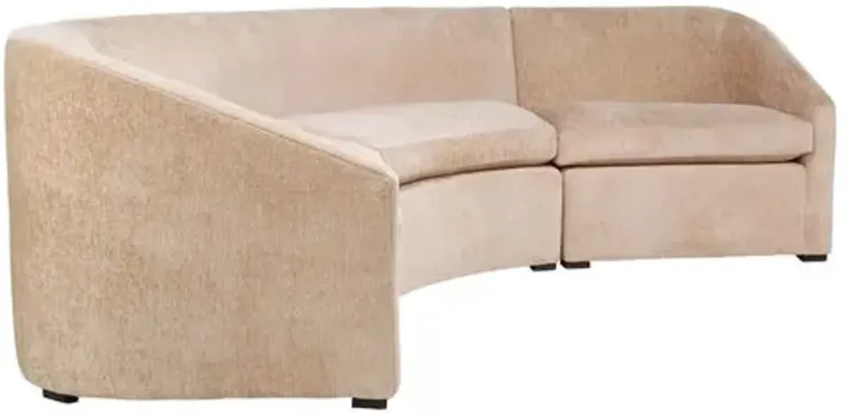 Landry Curved Sectional - Cream Chenille - Kim Salmela - Ivory