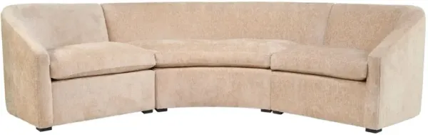 Landry Curved Sectional, Cream Chenille